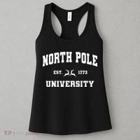 Christmas North Pole University Santa Workshop Elves Red Women's Tank Top thumb 3