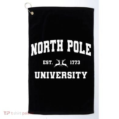 Christmas North Pole University Santa Workshop Elves Red Golf Towel
