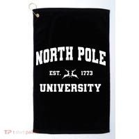 Christmas North Pole University Santa Workshop Elves Red Golf Towel thumb 0