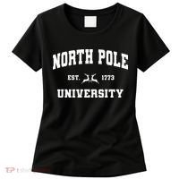Christmas North Pole University Santa Workshop Elves Red Women's T-Shirt thumb 0