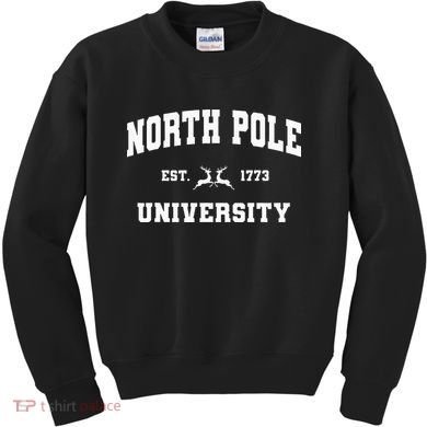 Christmas North Pole University Santa Workshop Elves Red Kids Sweatshirt