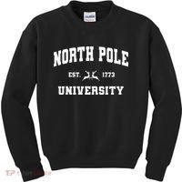 Christmas North Pole University Santa Workshop Elves Red Kids Sweatshirt thumb 0