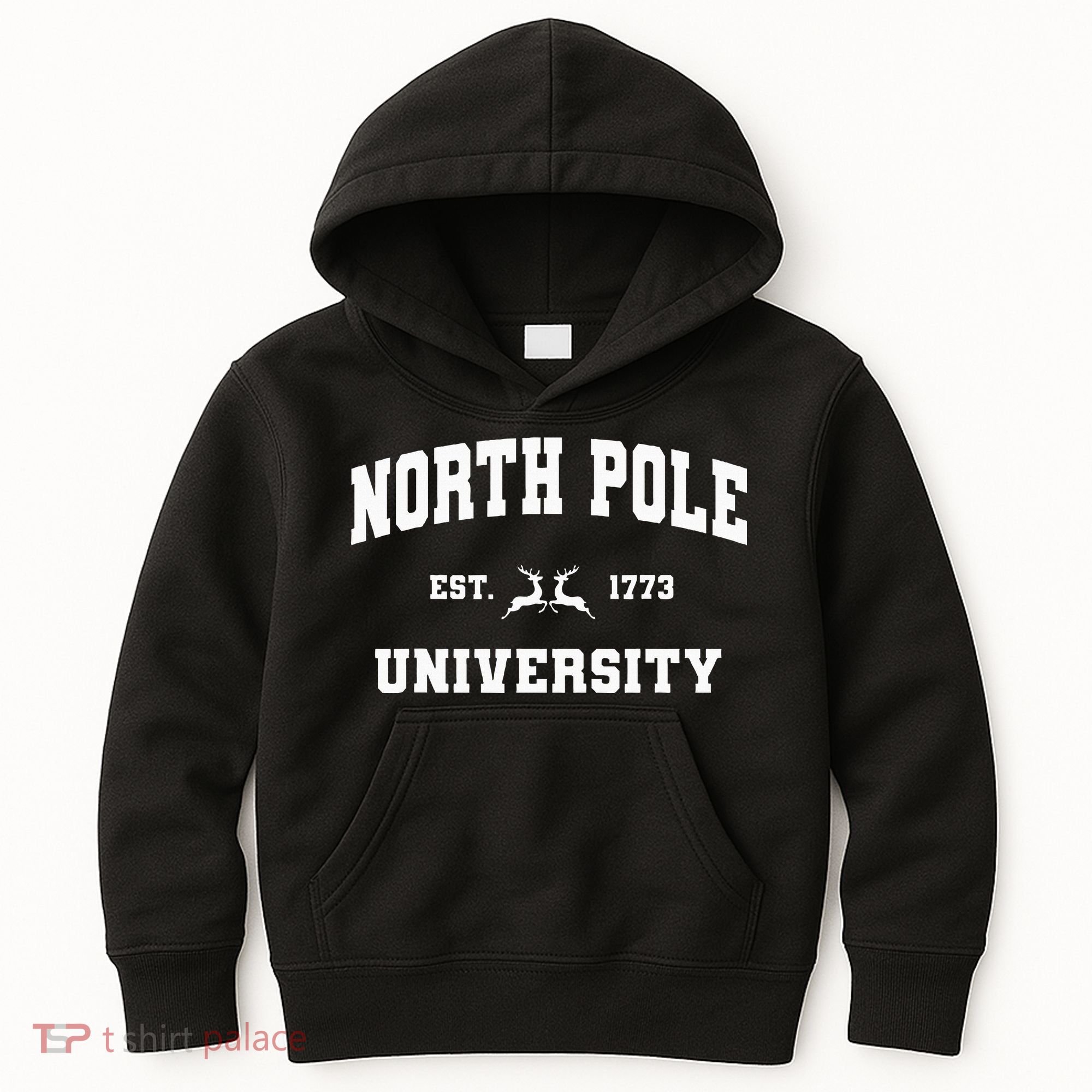 Christmas North Pole University Santa Workshop Elves Red Kids Hoodie