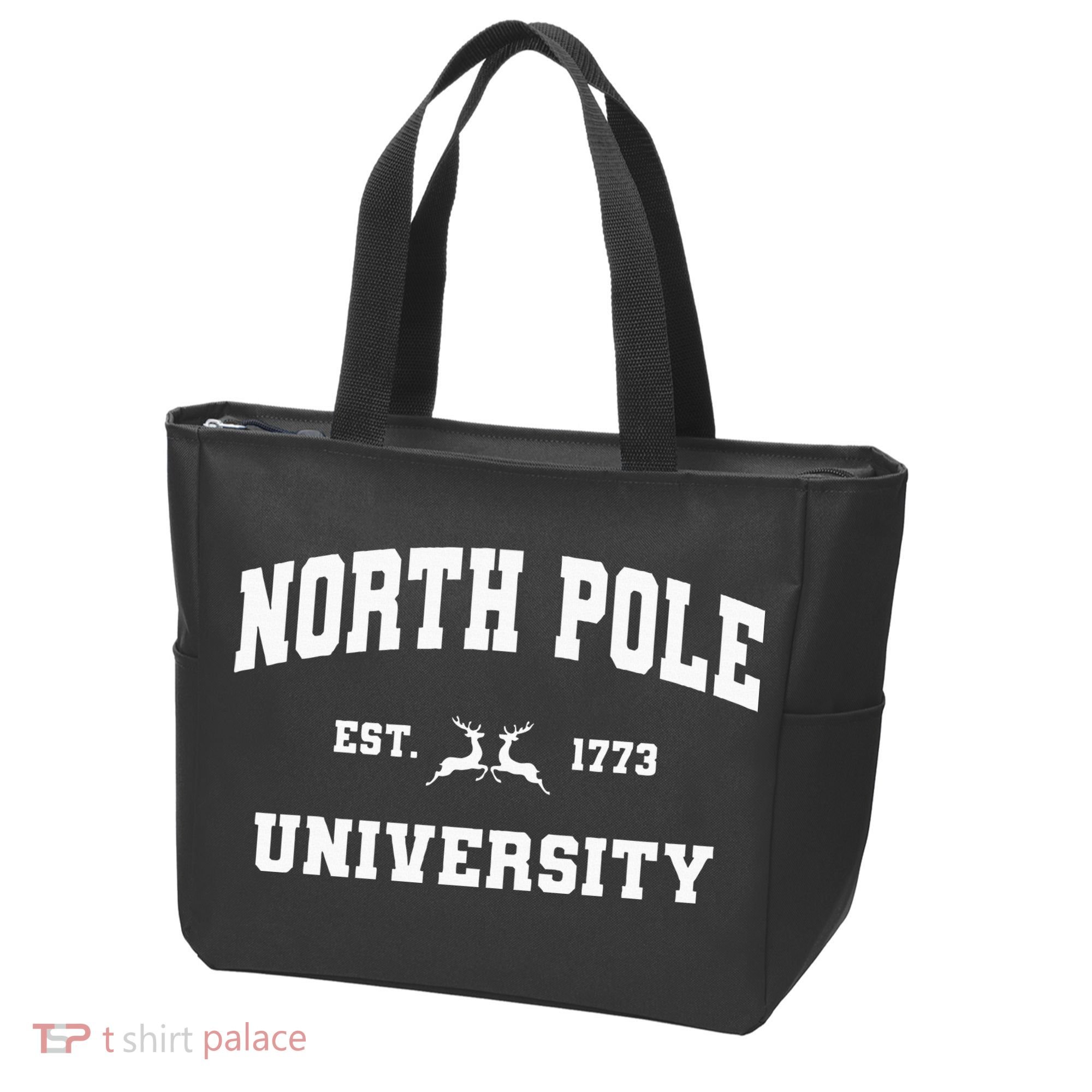 Christmas North Pole University Santa Workshop Elves Red Tote Bag
