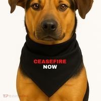 Ceasefire Now Palestine USA-Made Doggie Bandana thumb 1