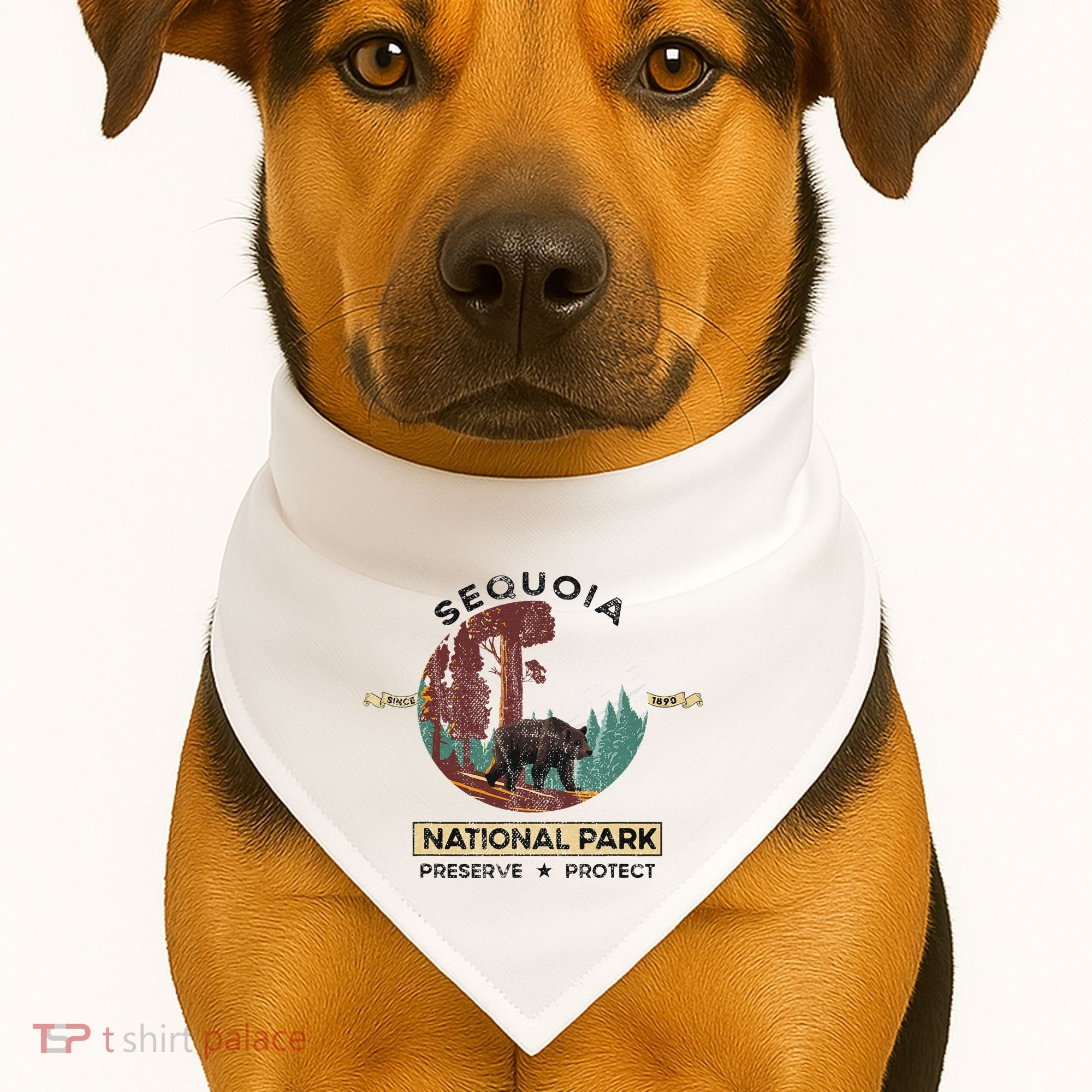 California National Park Sequoia USA-Made Doggie Bandana