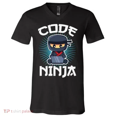 Code Ninja Programmer Coder Computer Programming Coding V-Neck T-Shirt