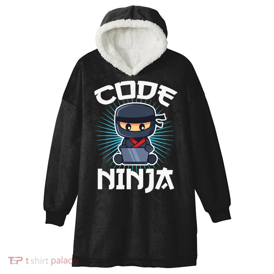 Code Ninja Programmer Coder Computer Programming Coding Hooded Wearable Blanket