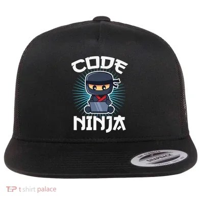 Code Ninja Programmer Coder Computer Programming Coding Flat Bill Trucker Hat