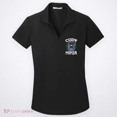 Code Ninja Programmer Coder Computer Programming Coding Women's Dry Zone Grid Polo