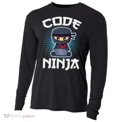 Code Ninja Programmer Coder Computer Programming Coding Cooling Performance Long Sleeve Crew