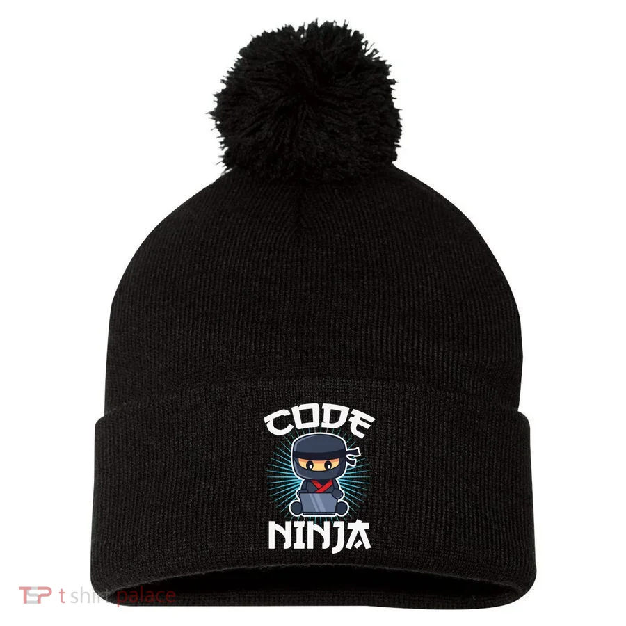 Code Ninja Programmer Coder Computer Programming Coding Pom Pom 12in Knit Beanie