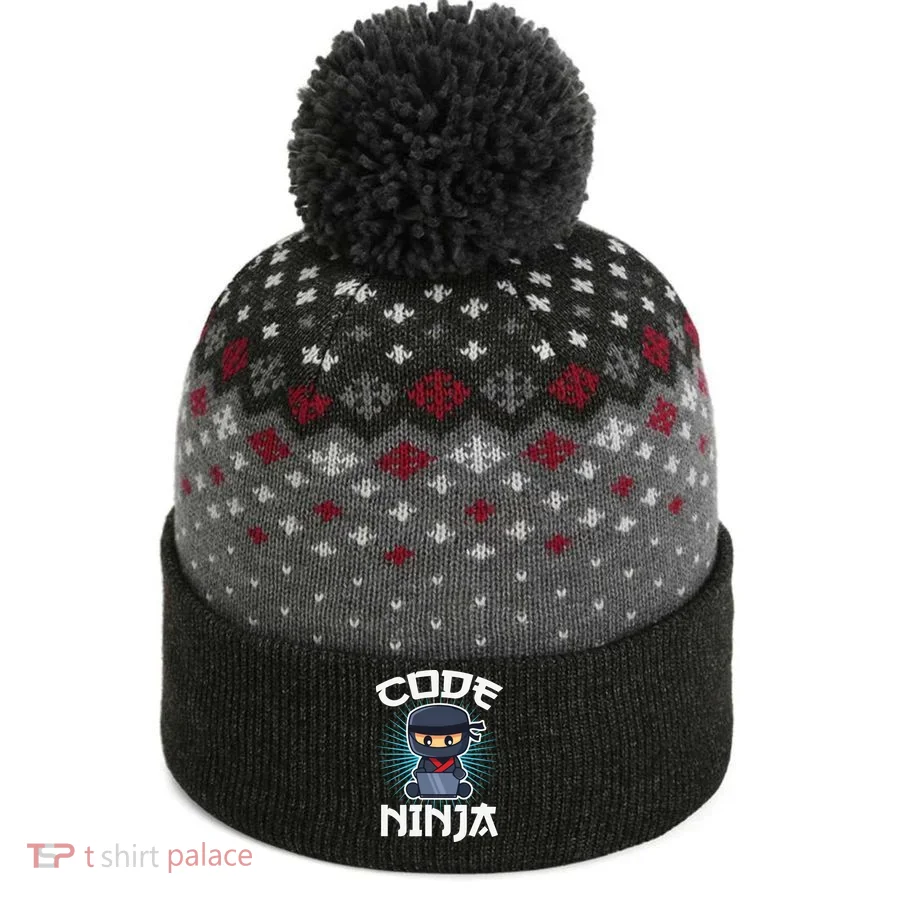 Code Ninja Programmer Coder Computer Programming Coding The Baniff Cuffed Pom Beanie