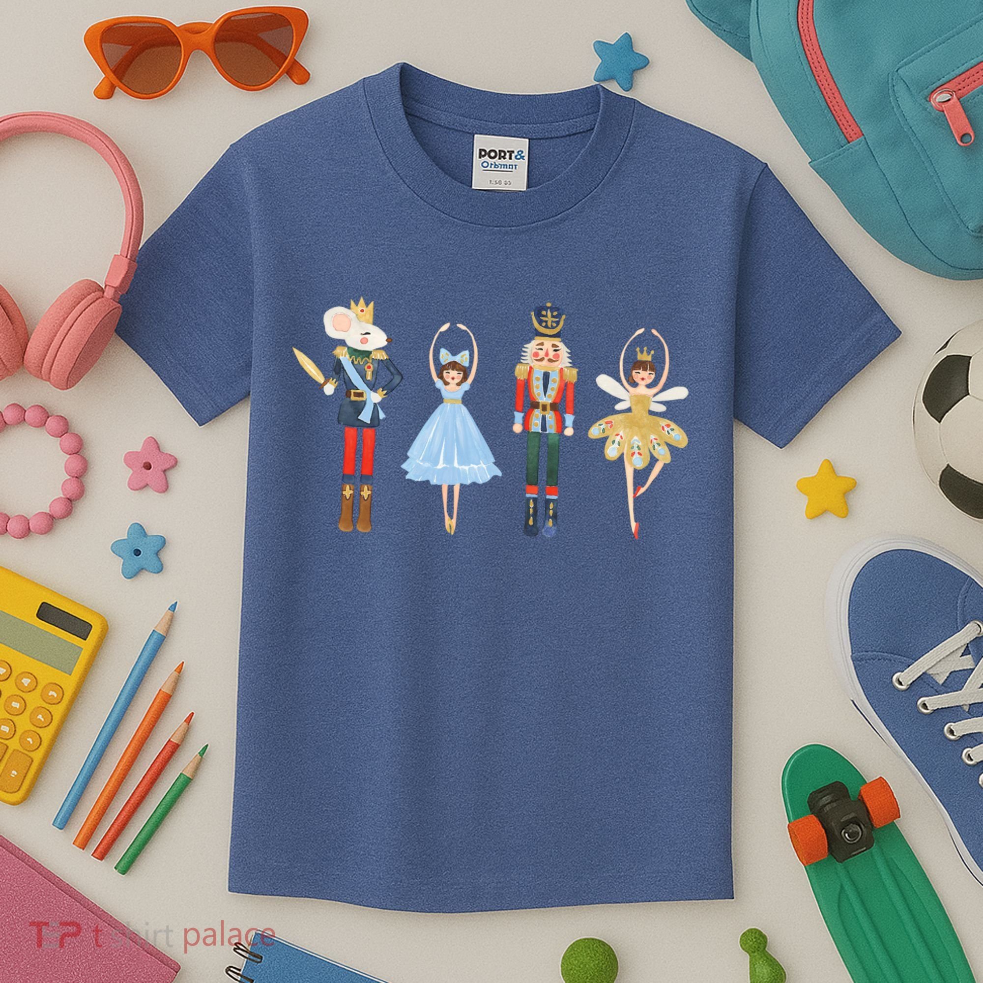 Christmas Nutcracker Rat/Mouse King Soldier Princess Family Kids T-Shirt