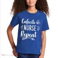 Cafecito Nurse Repeat Nurses Need Coffee Gift Kids T-Shirt thumb 2