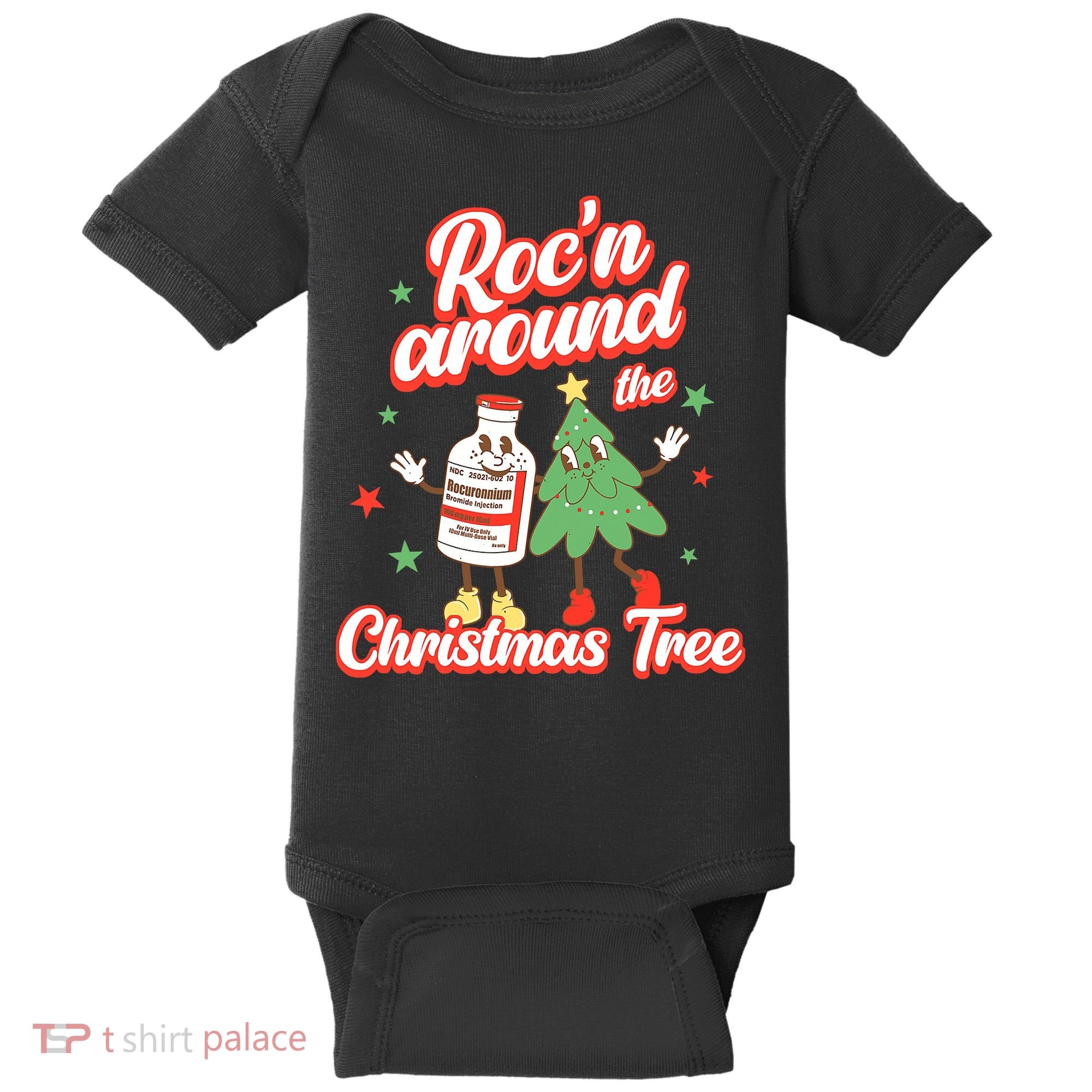 Christmas Nurse Roc'n Around The Christmas Tree NICU L'D Baby Bodysuit