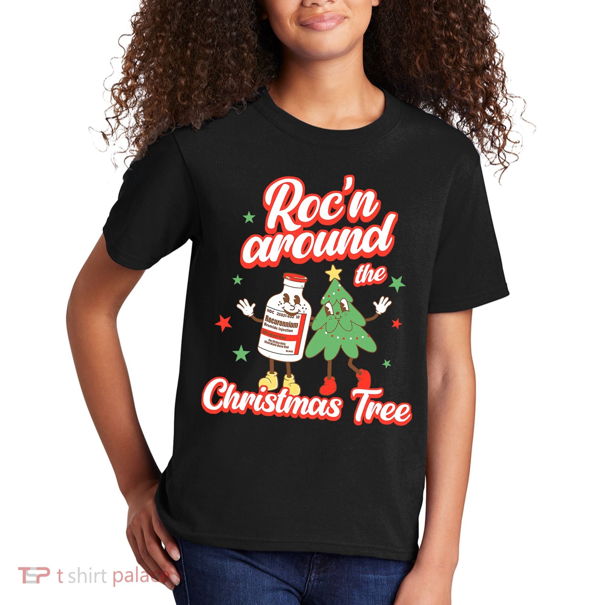 Christmas Nurse Roc'n Around The Christmas Tree NICU L'D Kids T-Shirt