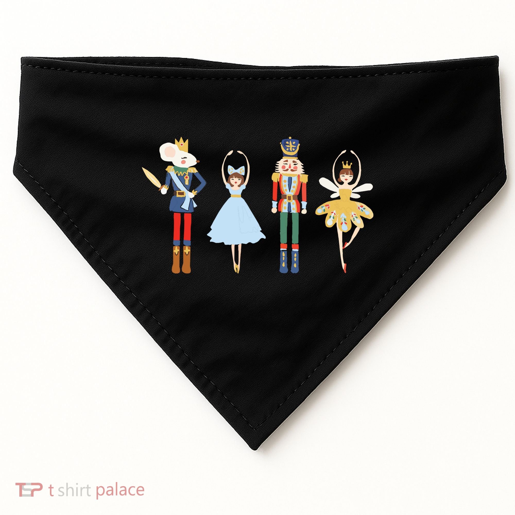 Christmas Nutcracker Ratmouse King Soldier Princess Family USA-Made Doggie Bandana