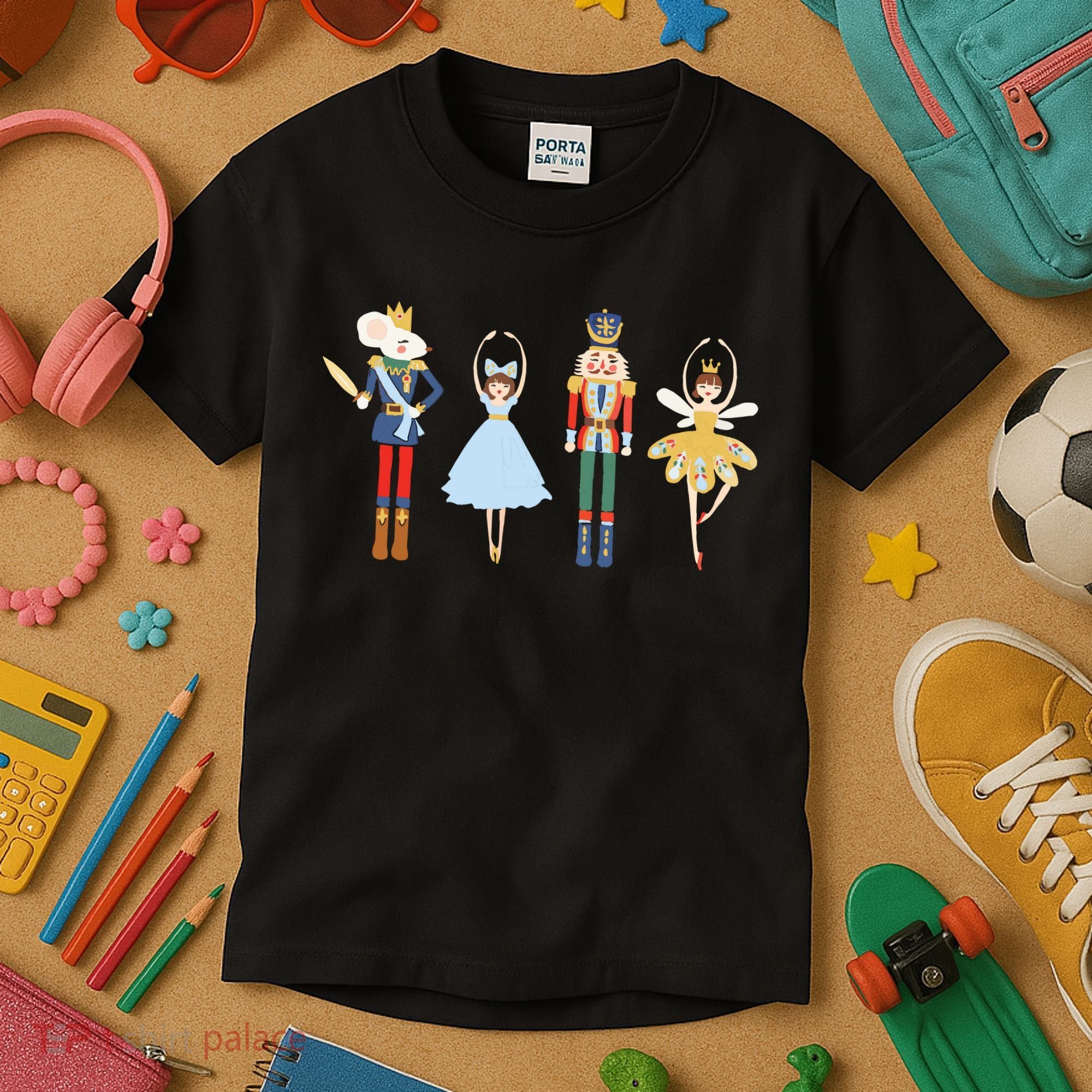 Christmas Nutcracker Ratmouse King Soldier Princess Family Kids T-Shirt
