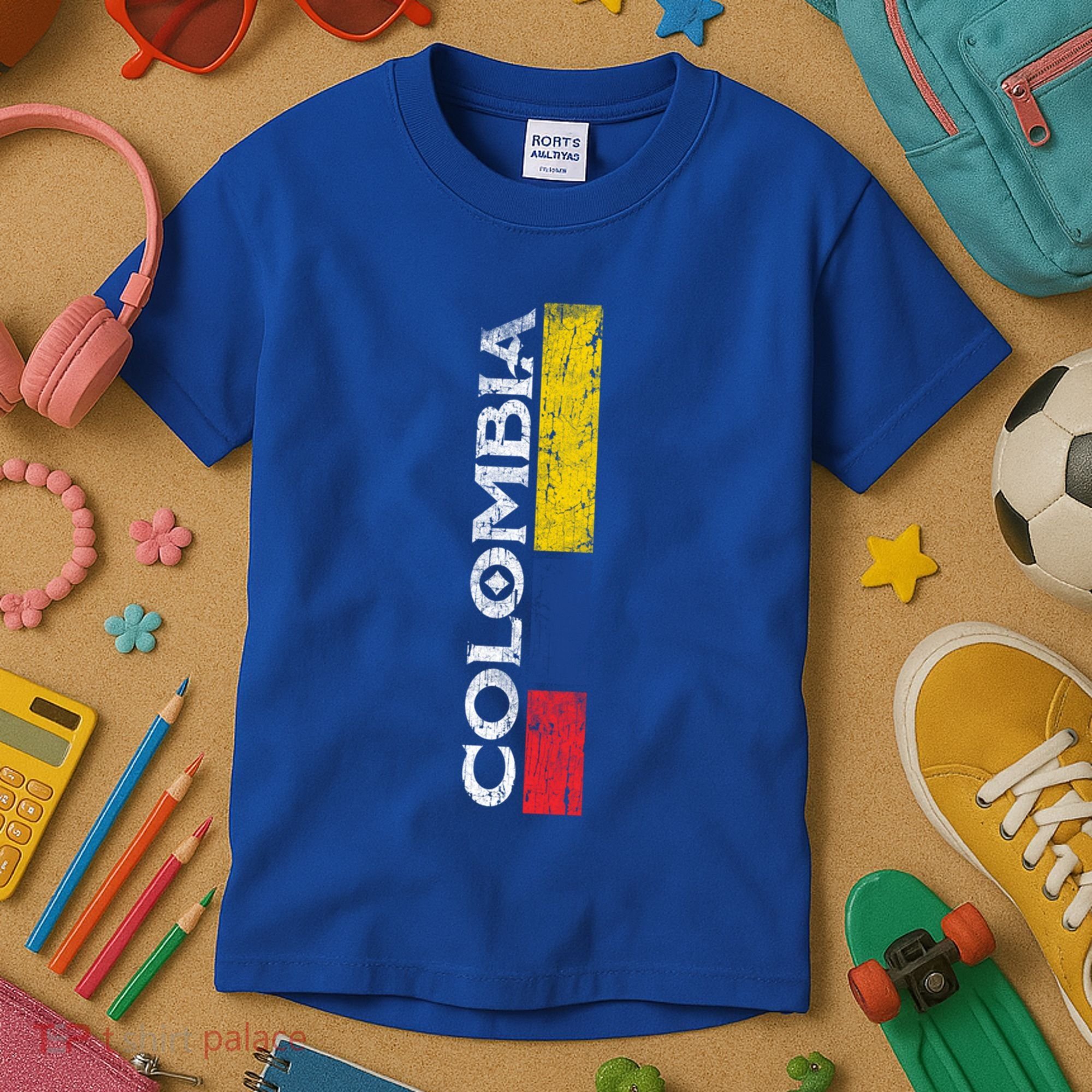 Colombia National Soccer Team Pride Flag Colombian Cool Gift Kids T-Shirt