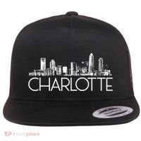 Charlotte Nc Skyline Flat Bill Trucker Hat thumb 0