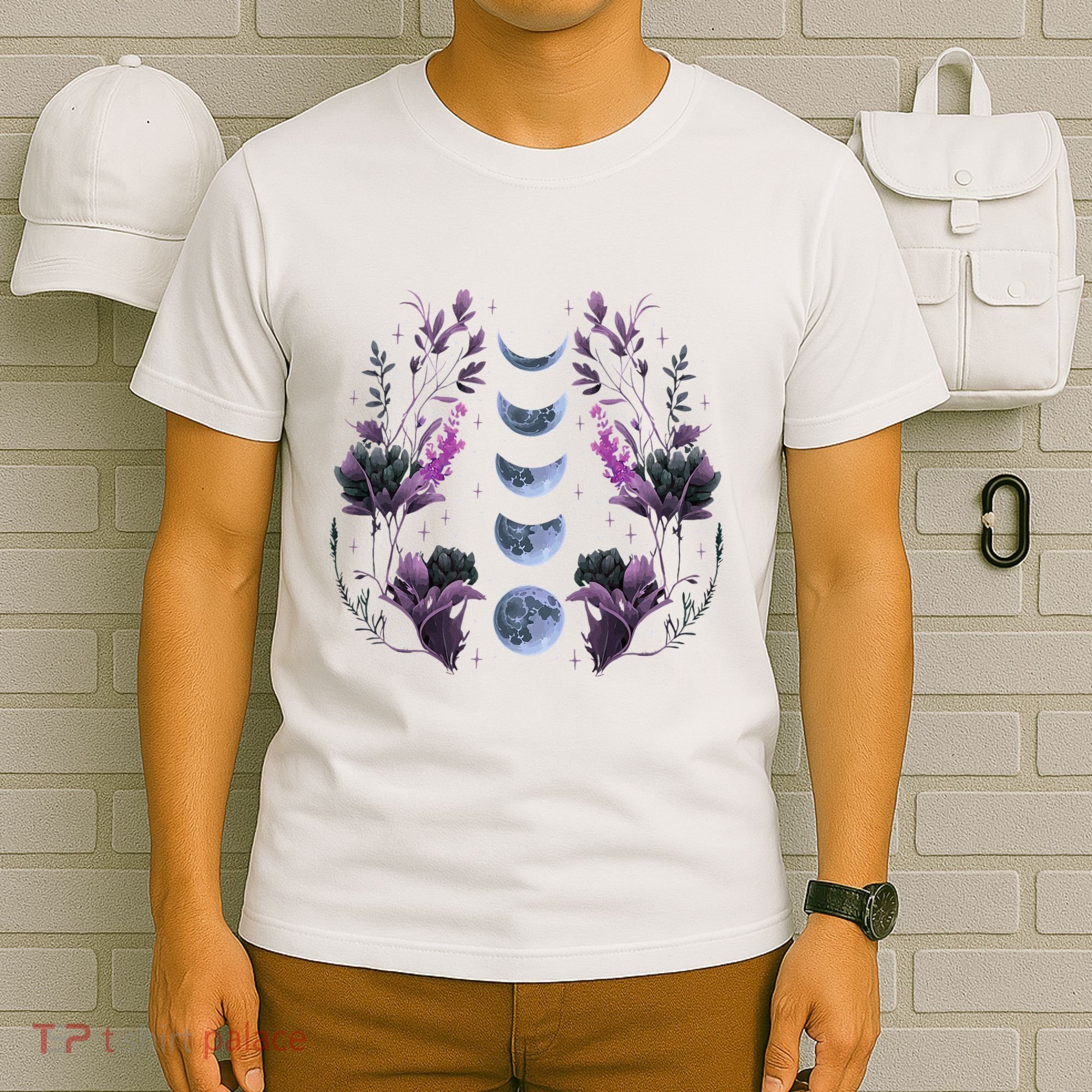Cosmos Night Stargazers Vintage Celestial Lunar Moon Cycle T-Shirt
