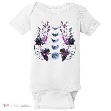 Cosmos Night Stargazers Vintage Celestial Lunar Moon Cycle Baby Bodysuit
