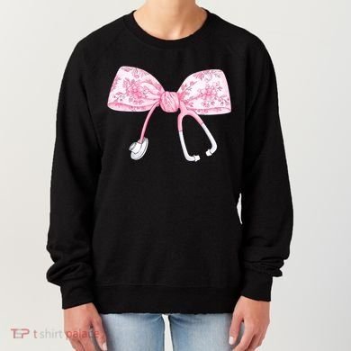 Coquette Nurse Stethoscope Bow Nurse Appreciation Gift Women's Sweatshirt