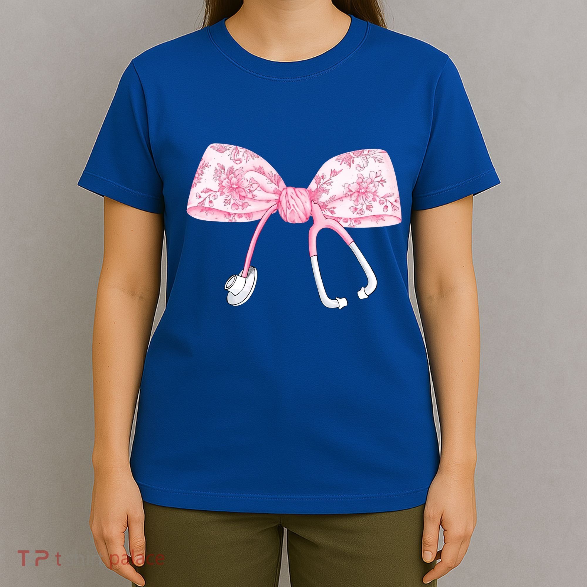 Coquette Nurse Stethoscope Bow Nurse Appreciation Gift T-Shirt