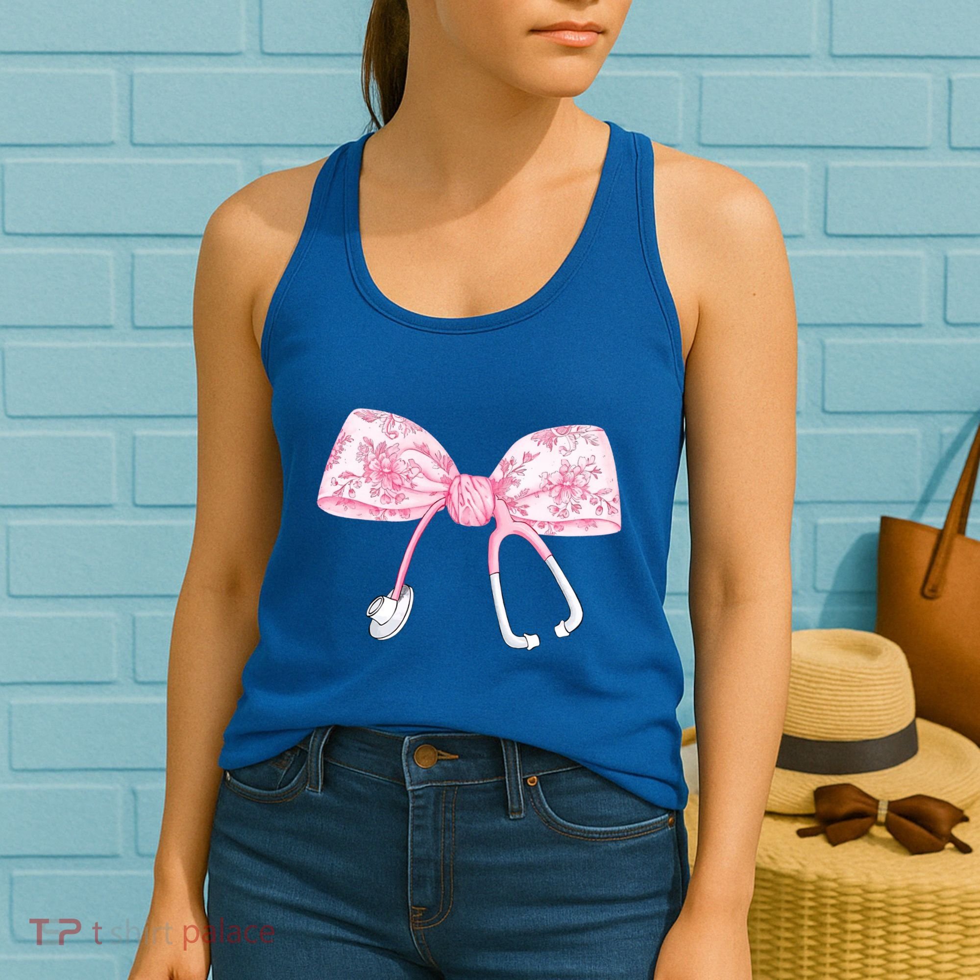 Coquette Nurse Stethoscope Bow Nurse Appreciation Gift Women's Tank Top