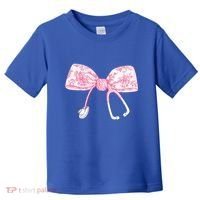 Coquette Nurse Stethoscope Bow Nurse Appreciation Gift Toddler T-Shirt thumb 0