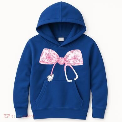 Coquette Nurse Stethoscope Bow Nurse Appreciation Gift Kids Hoodie