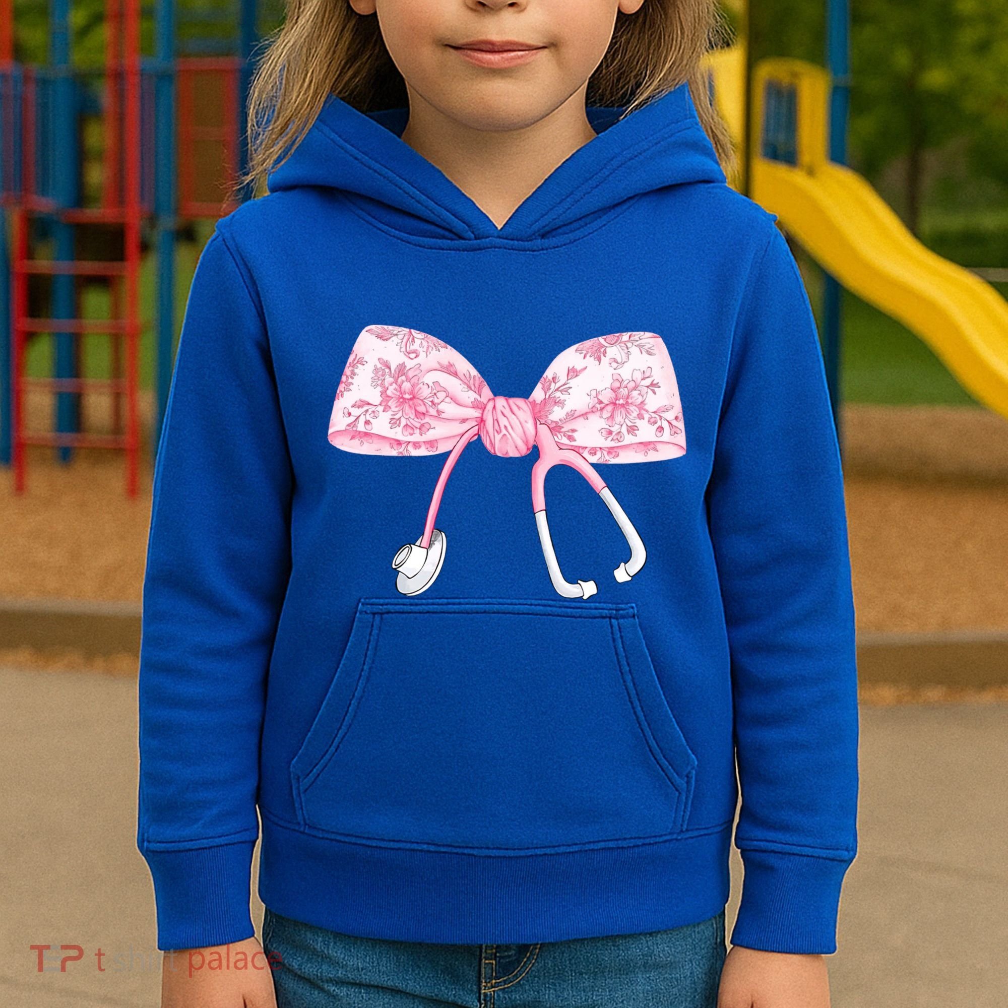 Coquette Nurse Stethoscope Bow Nurse Appreciation Gift Kids Hoodie