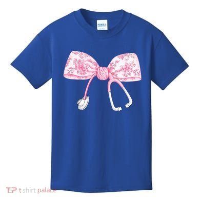 Coquette Nurse Stethoscope Bow Nurse Appreciation Gift Kids T-Shirt