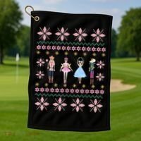 Christmas Nutcracker Squad Ballet Dance Funny Xmas Holiday Golf Towel thumb 1