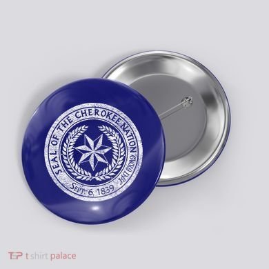 Cherokee Nation Seal Native American Tribe Pride Honor Meaningful Gift Button