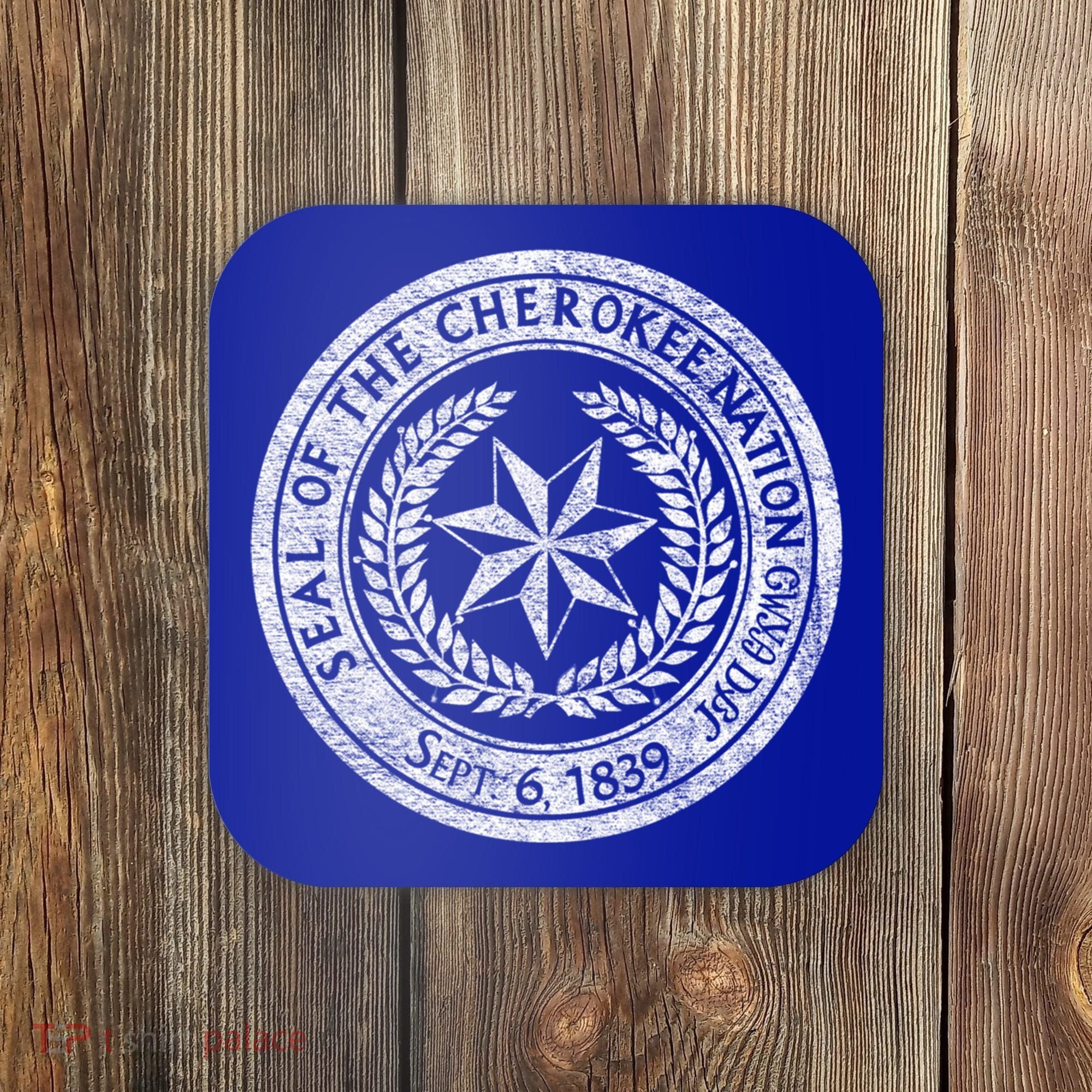 Cherokee Nation Seal Native American Tribe Pride Honor Meaningful Gift Coaster