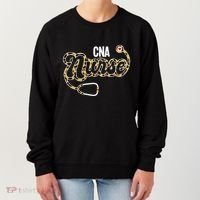 Cna Nurse Stethoscope Leopard Certified Nursing Assistant Funny Gift Women's Sweatshirt thumb 0
