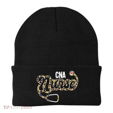 Cna Nurse Stethoscope Leopard Certified Nursing Assistant Funny Gift Beanie