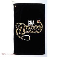 Cna Nurse Stethoscope Leopard Certified Nursing Assistant Funny Gift Golf Towel thumb 0