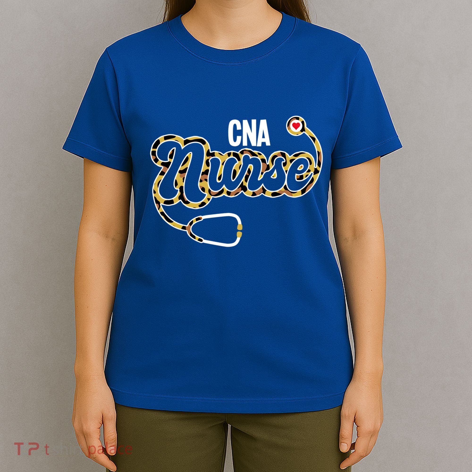 Cna Nurse Stethoscope Leopard Certified Nursing Assistant Funny Gift T-Shirt