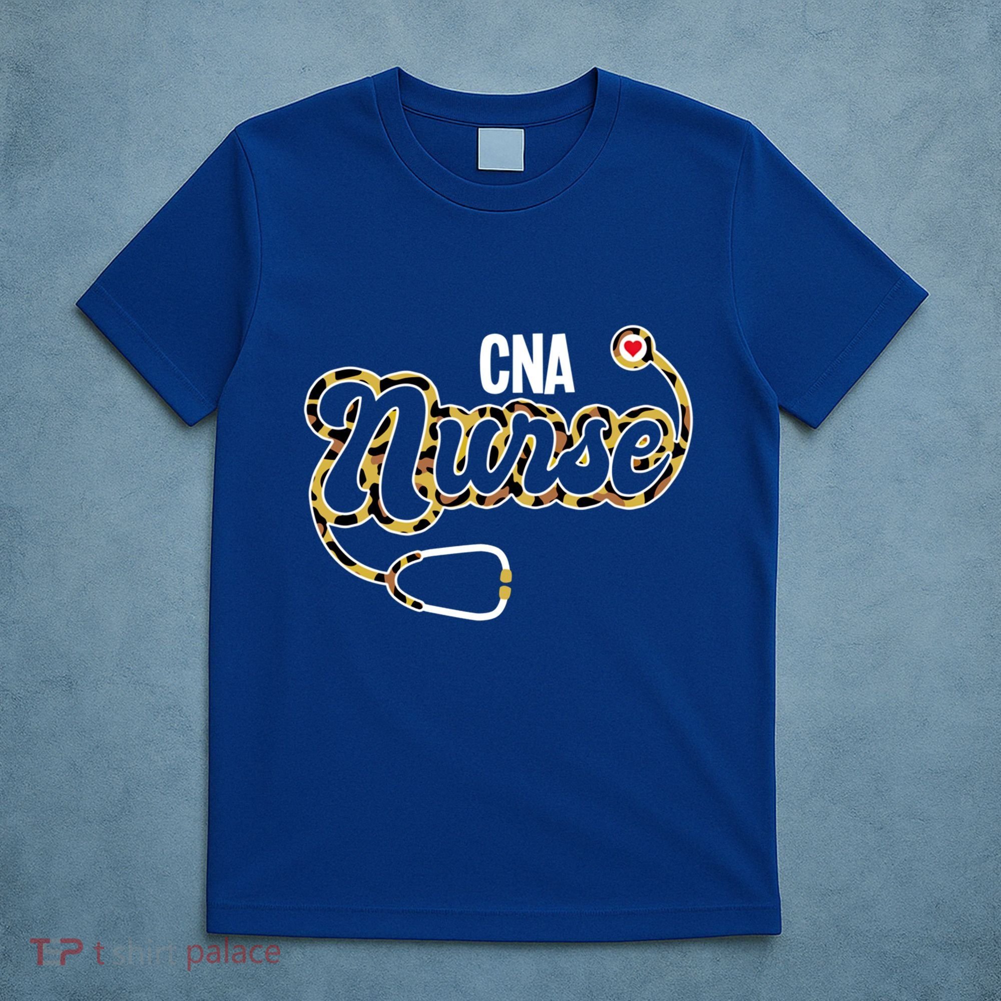 Cna Nurse Stethoscope Leopard Certified Nursing Assistant Funny Gift T-Shirt