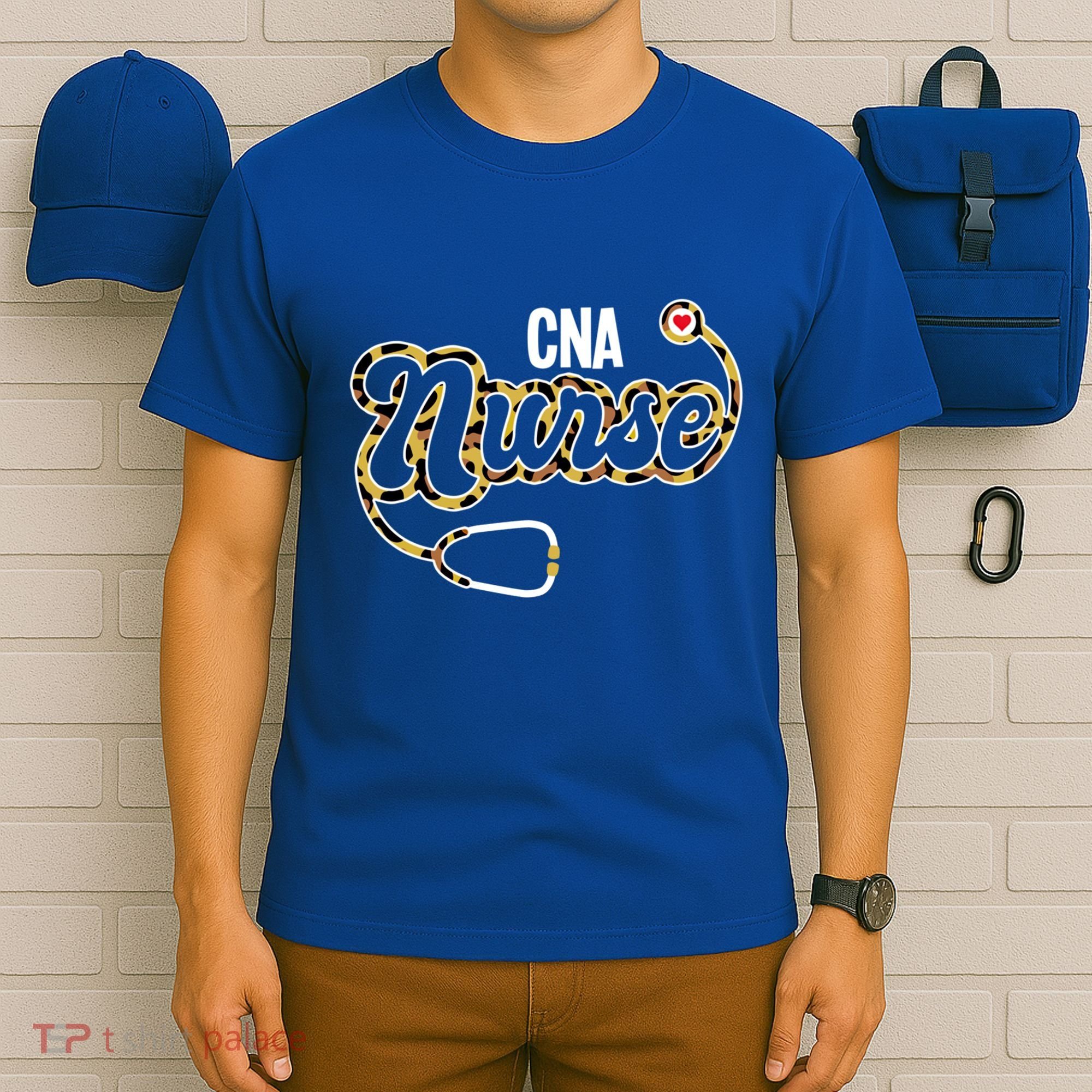 Cna Nurse Stethoscope Leopard Certified Nursing Assistant Funny Gift T-Shirt