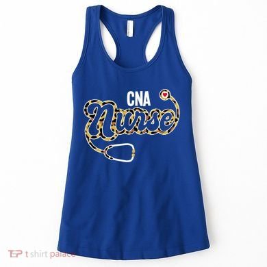 Cna Nurse Stethoscope Leopard Certified Nursing Assistant Funny Gift Women's Tank Top