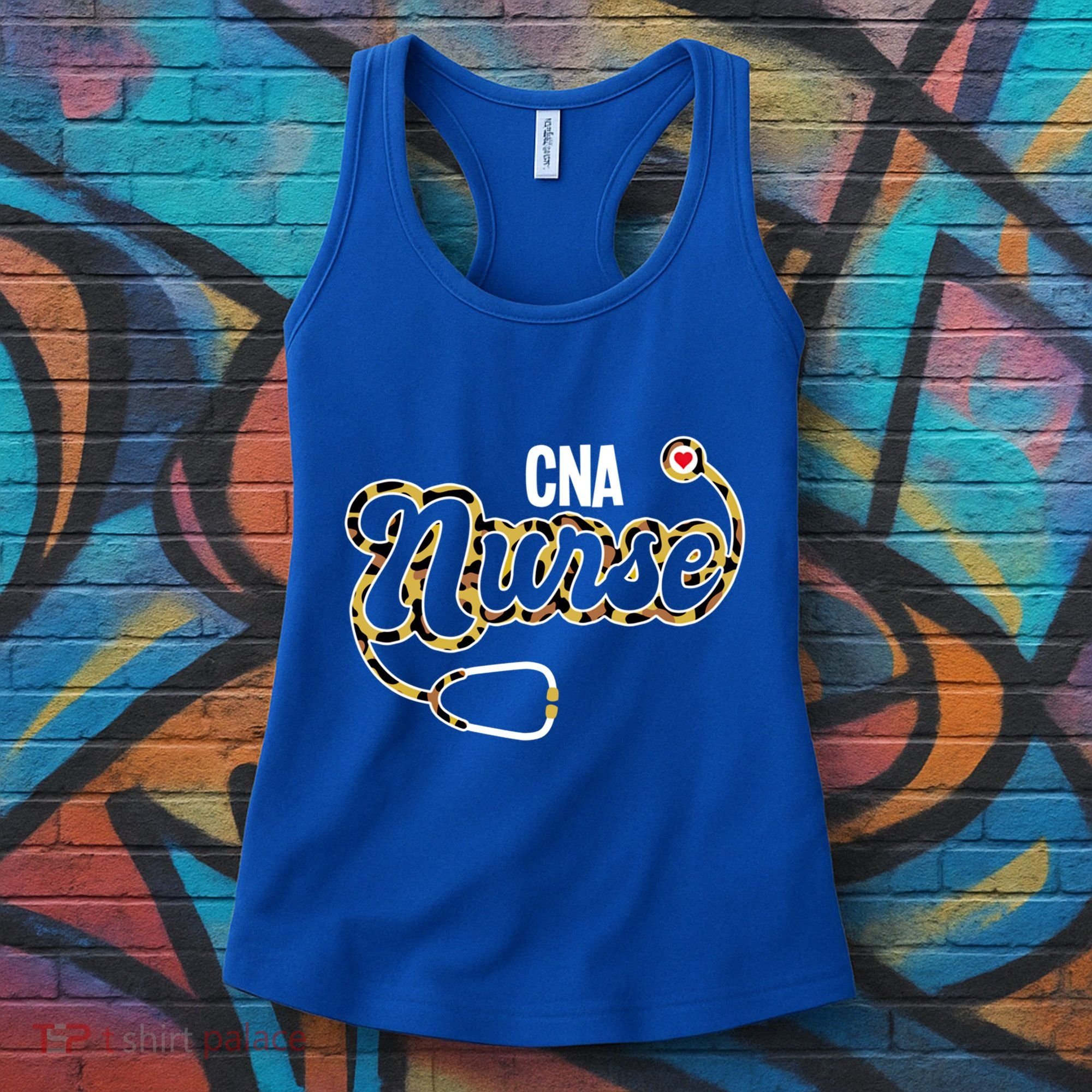 Cna Nurse Stethoscope Leopard Certified Nursing Assistant Funny Gift Women's Tank Top