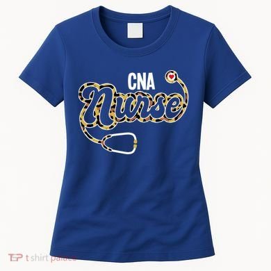 Cna Nurse Stethoscope Leopard Certified Nursing Assistant Funny Gift Women's T-Shirt