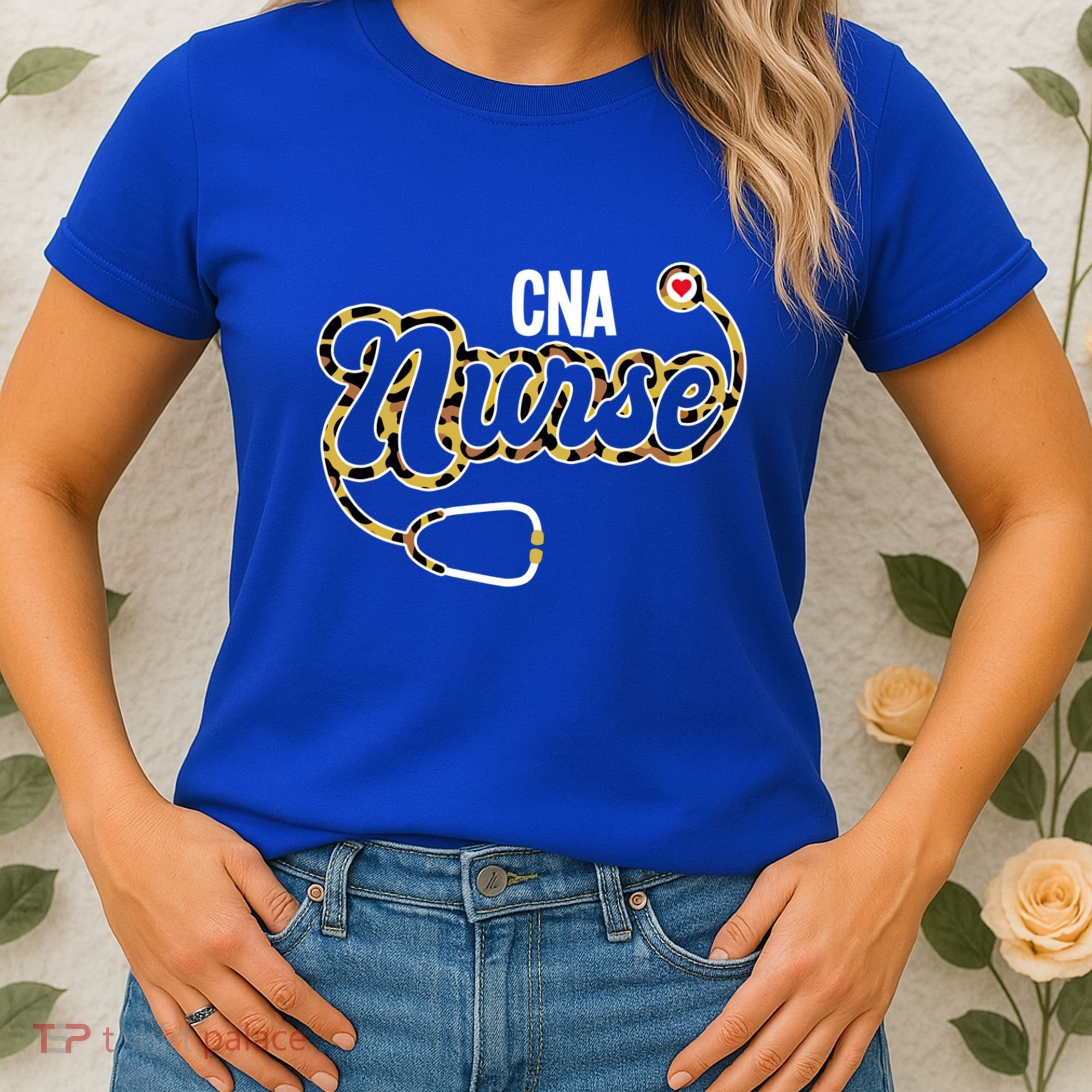Cna Nurse Stethoscope Leopard Certified Nursing Assistant Funny Gift Women's T-Shirt
