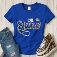 Cna Nurse Stethoscope Leopard Certified Nursing Assistant Funny Gift Women's T-Shirt thumb 3