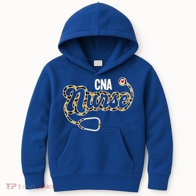 Cna Nurse Stethoscope Leopard Certified Nursing Assistant Funny Gift Kids Hoodie