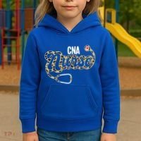 Cna Nurse Stethoscope Leopard Certified Nursing Assistant Funny Gift Kids Hoodie thumb 3